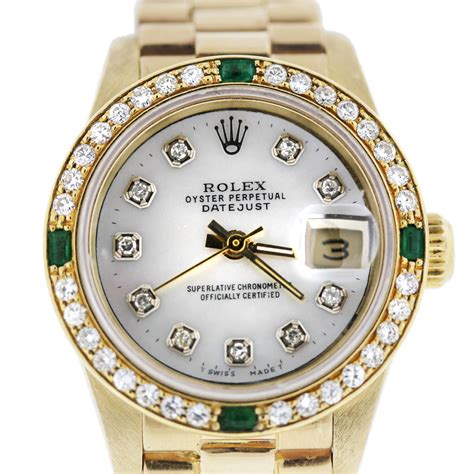 rolex emerald watch|rolex president ladies emerald watch.